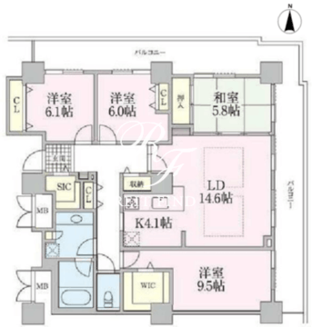 ロイヤルパークスタワー南千住 2315 間取り図