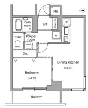 レジディア新宿イースト 401 間取り図