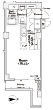 カスタリア目黒鷹番 209 間取り図