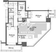 ブリリアイストタワー勝どき 37階84.82㎡ 間取り図