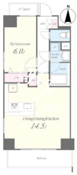 ラ・フォンテーヌ石原 404 間取り図
