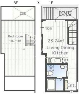 ラピス西新宿 105 間取り図