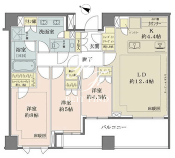 ザ・パークハウス千代田六番町 603 間取り図