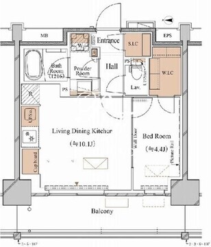 ブランシエスタ木場 1107 間取り図