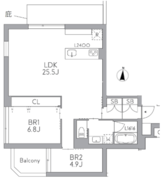 グランデュオ中野7 201 間取り図 ?>