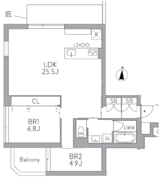 グランデュオ中野7 201 間取り図
