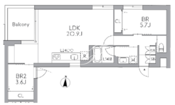 グランデュオ中野7 204 間取り図