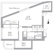 グランデュオ中野7 301 間取り図 ?>
