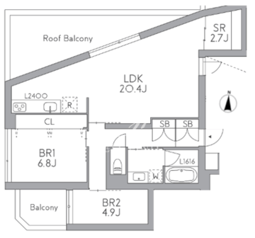 グランデュオ中野7 301 間取り図