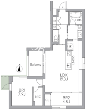 グランデュオ中野7 303 間取り図