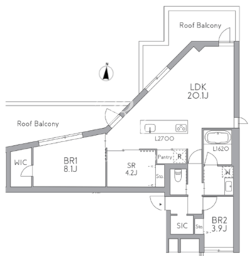 グランデュオ中野7 304 間取り図