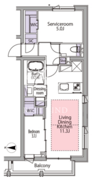 イプセ白金台 404 間取り図