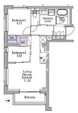 イプセ白金台 201 間取り図