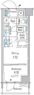 パークアクシス品川南大井パークフロント 413 間取り図