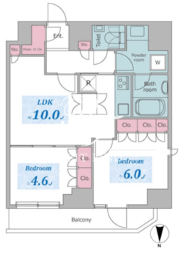 ドゥーエ日暮里 801 間取り図