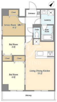 グランカーサ西葛西 408 間取り図