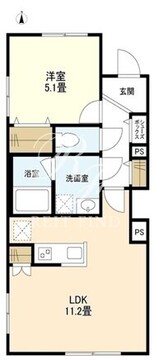 ウェルスクエアイズム文京小日向 201 間取り図