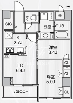 アリビス中野 102 間取り図