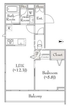 ベレオ三軒茶屋 101 間取り図