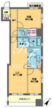 カスタリア人形町 303 間取り図