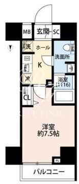 プレール・ドゥーク芝浦 206 間取り図