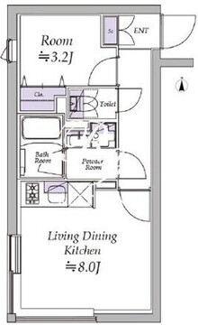 アトリオフラッツ清澄白河 203 間取り図
