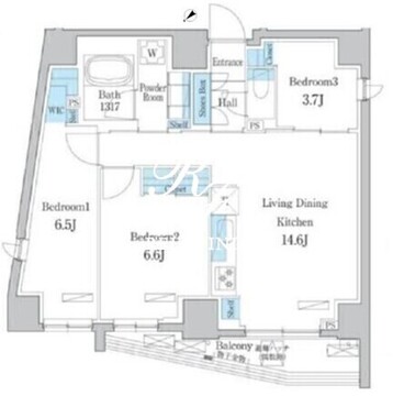 デュオフラッツ板橋大山 501 間取り図