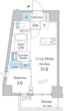 デュオフラッツ板橋大山 301 間取り図