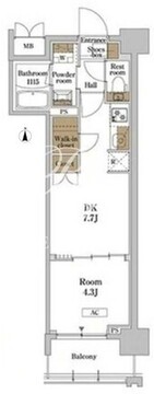 ＲＪＲプレシア蒲田 307 間取り図