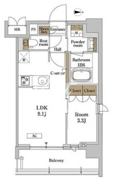 ＲＪＲプレシア蒲田 519 間取り図