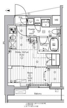 プレミアムキューブ王子神谷 302 間取り図