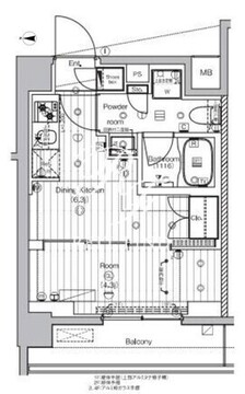 プレミアムキューブ王子神谷 402 間取り図