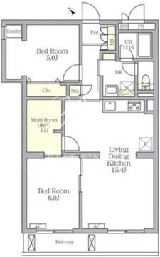メゾンカルム中落合ノース 105 間取り図