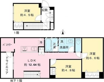 クールブラン八幡山 104 間取り図