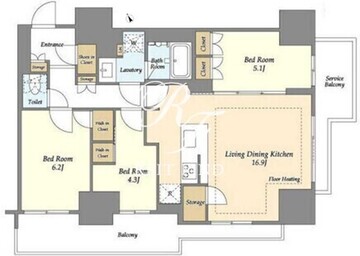 オアーゼ日暮里レジデンス 1305 間取り図