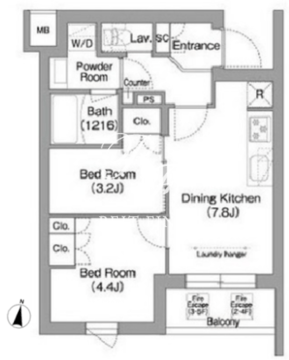 コンフォリア・リヴ南品川 508 間取り図