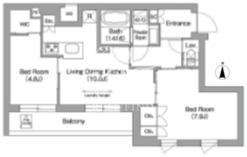 コンフォリア・リヴ南品川 506 間取り図