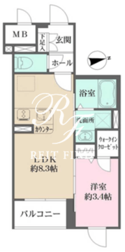 ラペルラ桜新町 402 間取り図