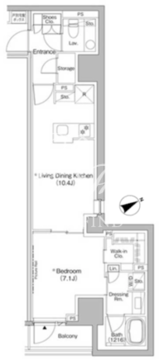 ザ・パークハビオ日本橋茅場町 301 間取り図