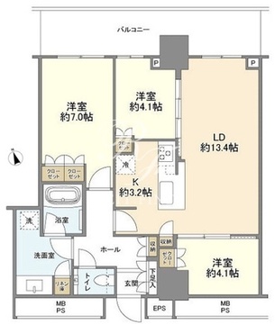 ザ・タワー十条 3114 間取り図