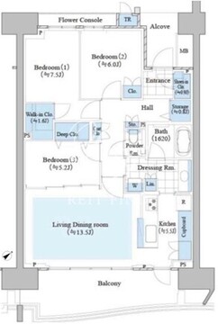 晴海フラッグ SEA-A-4階90.67㎡ 間取り図