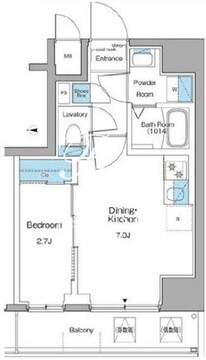 ルフォンリヴェント清澄白河 801 間取り図