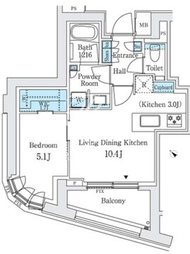 パークコート恵比寿 701 間取り図
