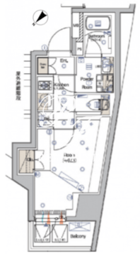 シーフォルム白金高輪 303 間取り図