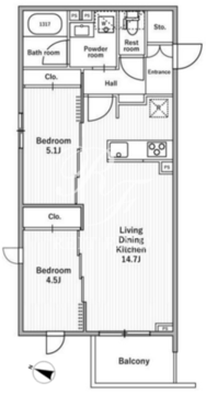 nido本蓮沼 102 間取り図