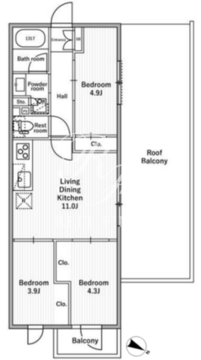 nido本蓮沼 402 間取り図