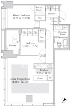 ラ・トゥール新宿ガーデン 3516 間取り図