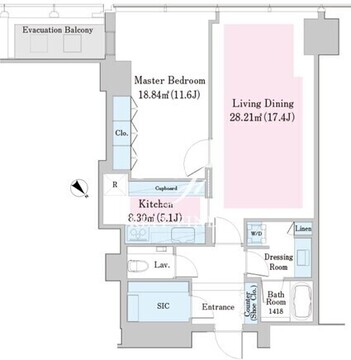 ラ・トゥール新宿ファースト 2501 間取り図