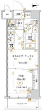 ガリシア亀戸水神 202 間取り図