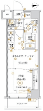 ガリシア亀戸水神 402 間取り図